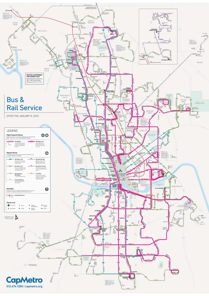 CapMetro Austin Transit map