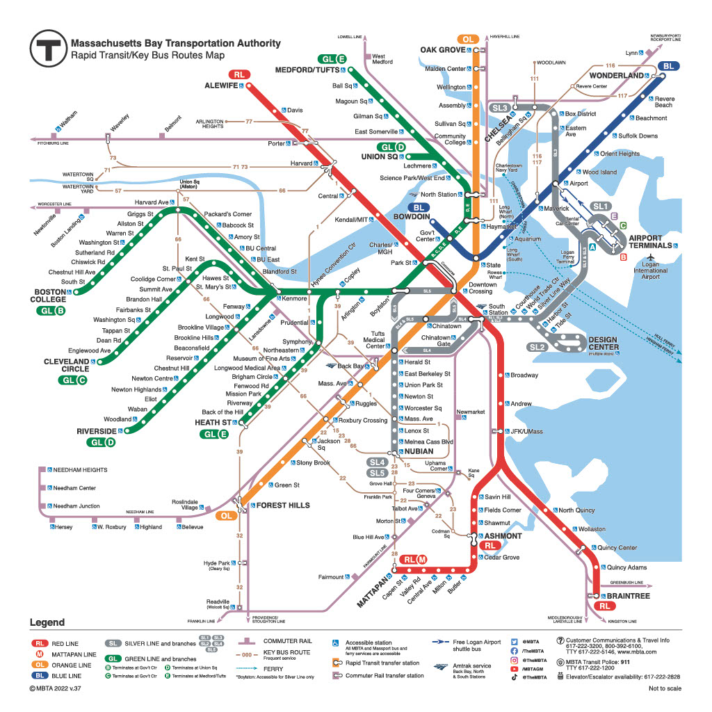 MBTA Metro Map
