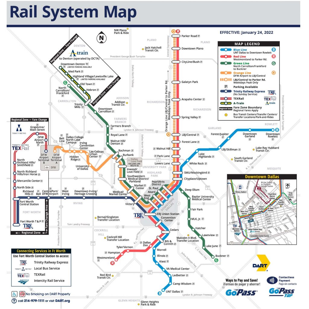 Dallas Transit System Map
