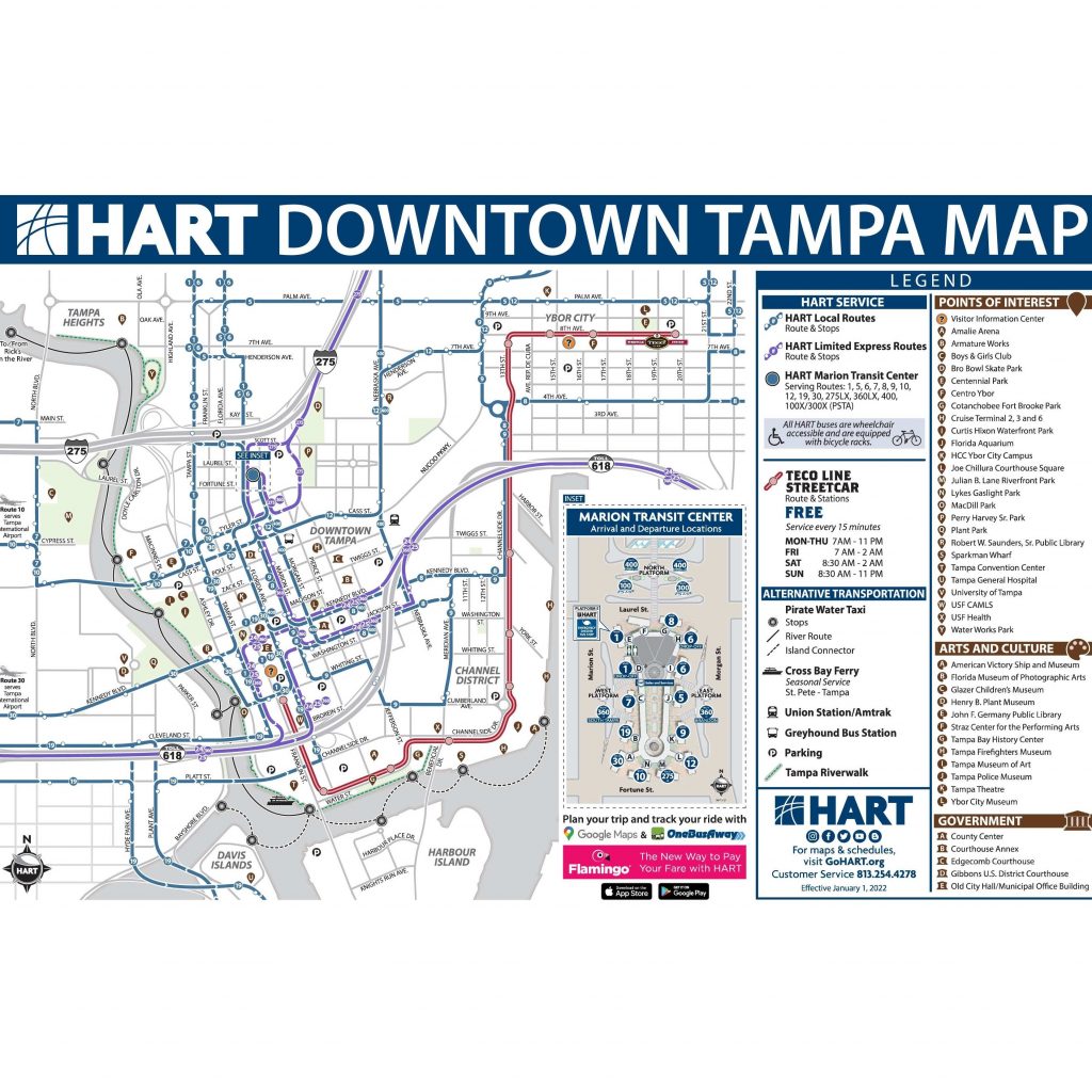 Tampa Downtown Transit Map