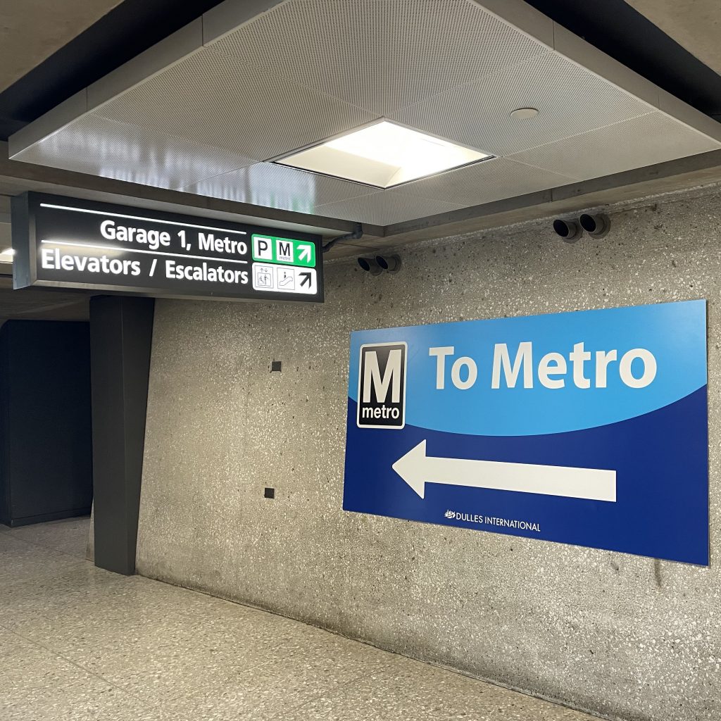 Metro Sign at Dulles Airport