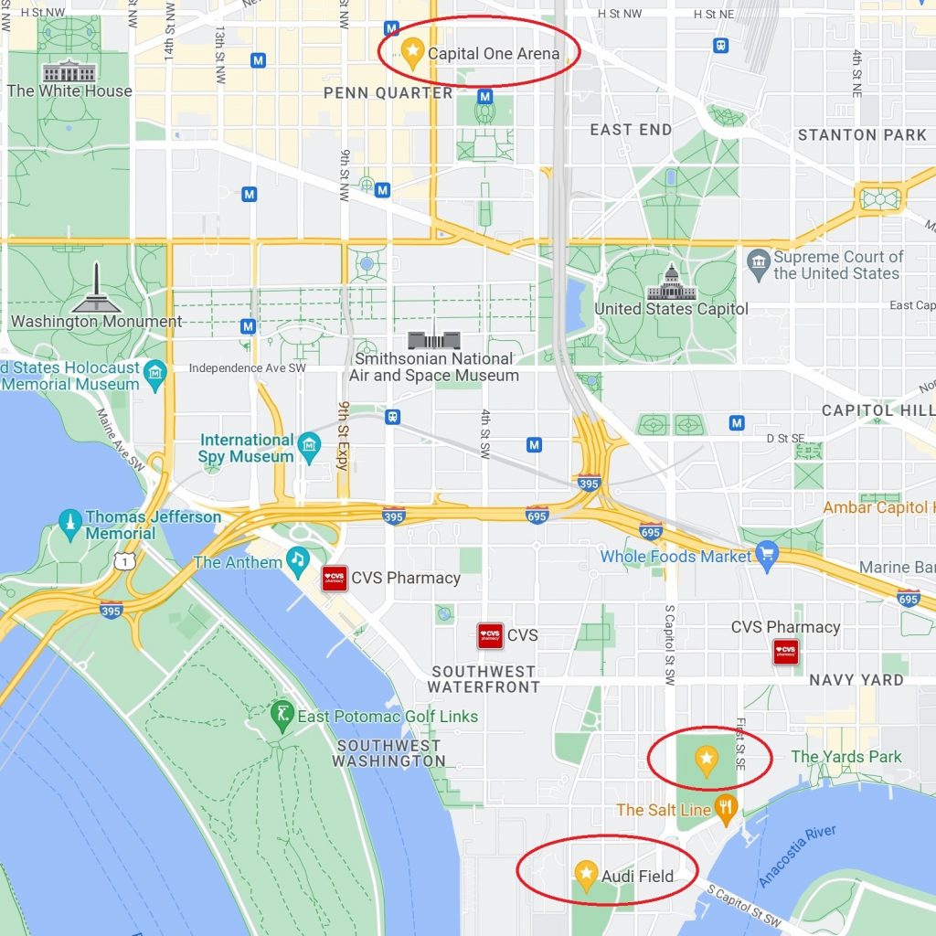 Washington Wizards Capitol One Arena Map